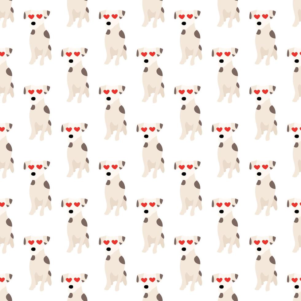 lindos perros jack russell terrier. animales del trasero. vector dibujado a mano de patrones sin fisuras. perfecto para bebés, ropa para niños, diseño de impresión, textil. Fondo blanco.