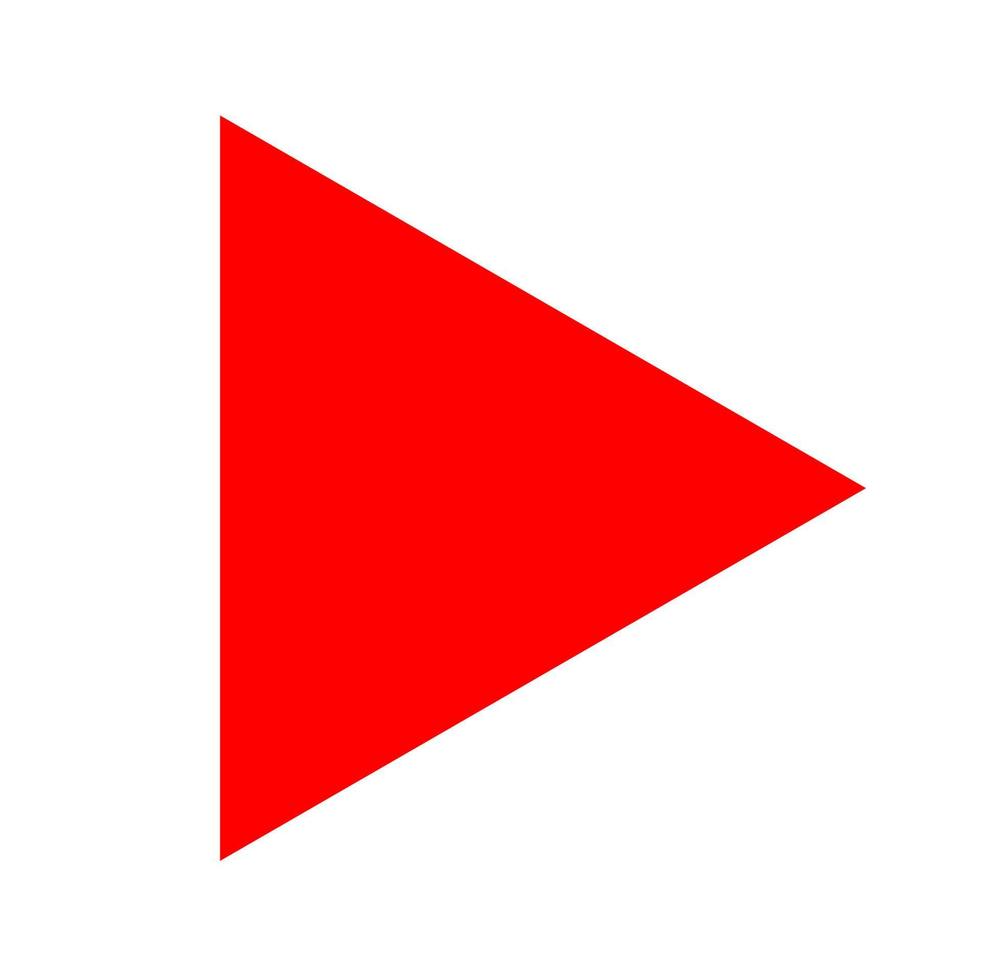 play button icon. Red triangle vector. vector