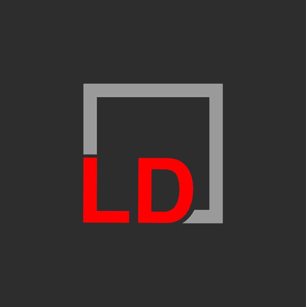 LD company name initial letters icon. LD square monogram. vector