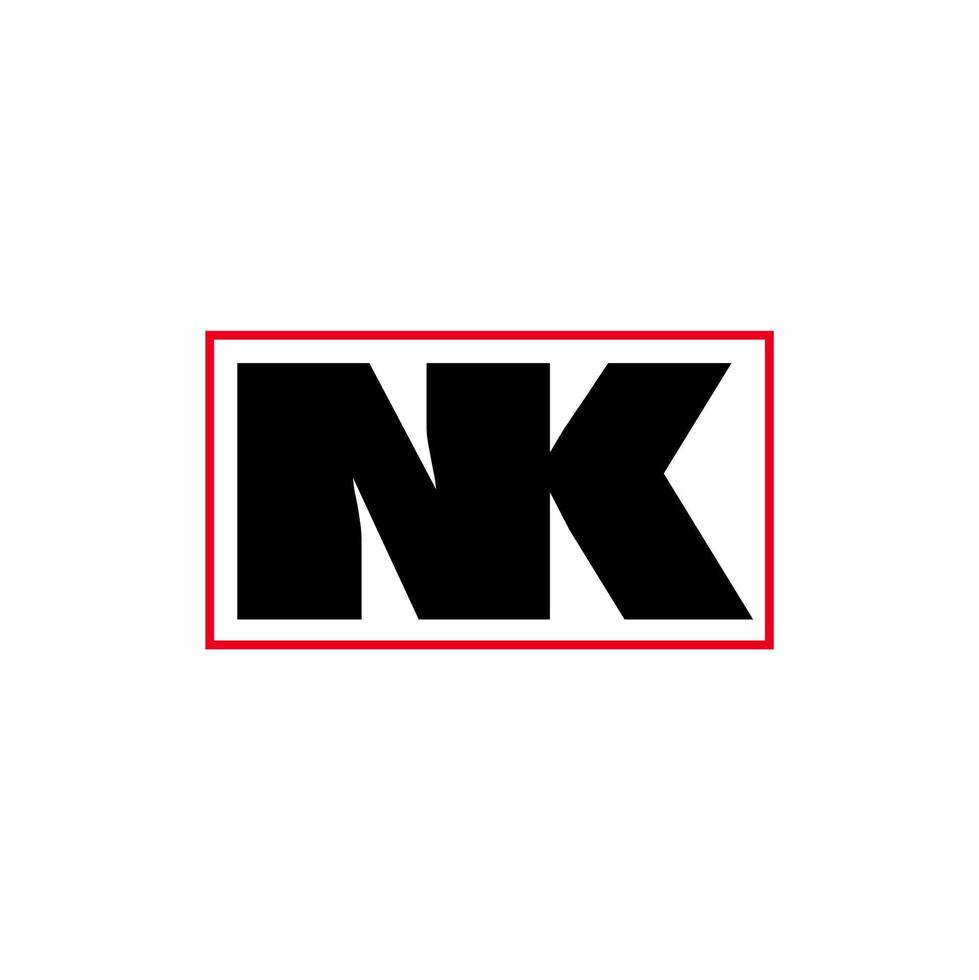 NK letters monogram. NK bold letters company name. vector