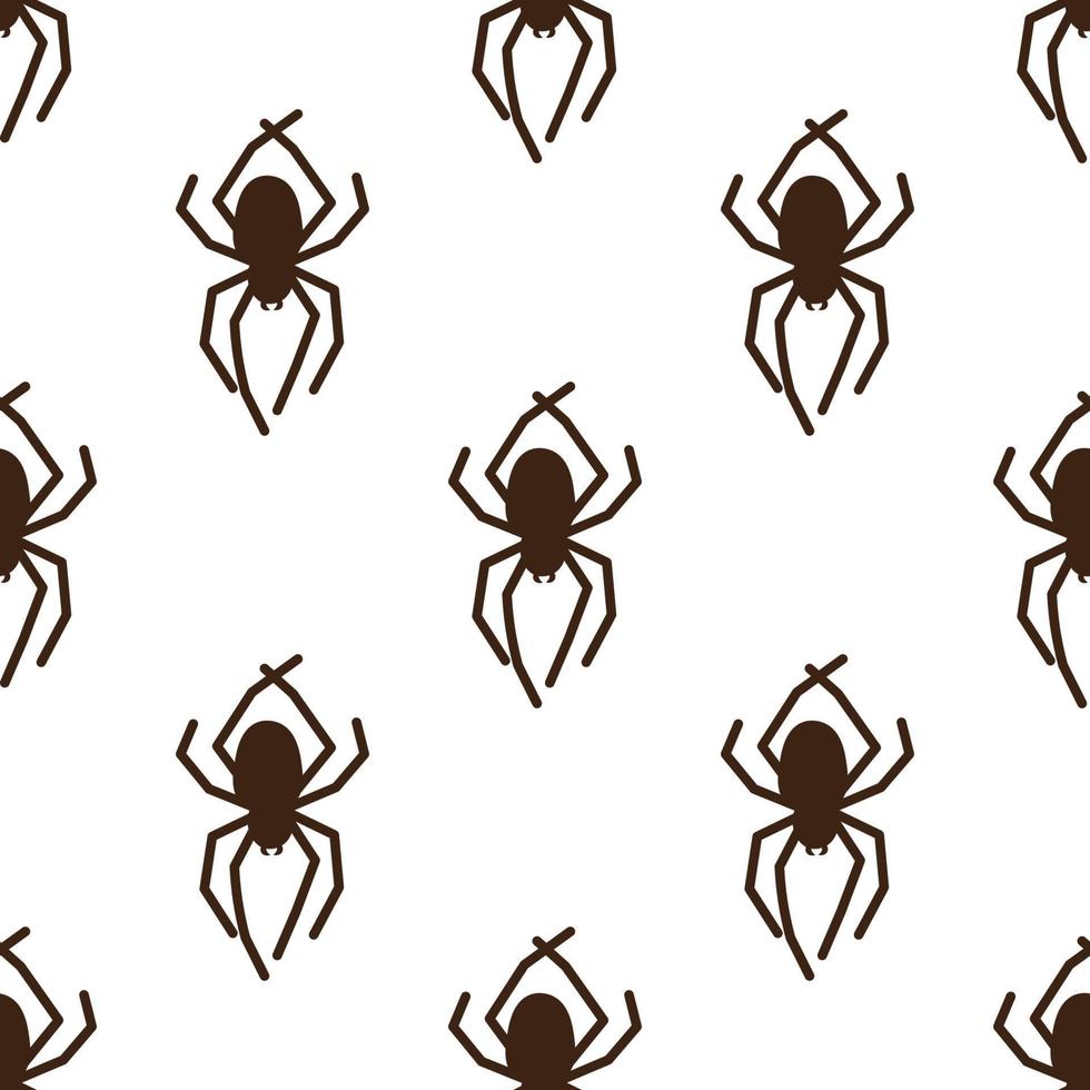 Spider vector seamless pattern on a white background. Insect pattern print on textiles, paper, wrapping paper theme