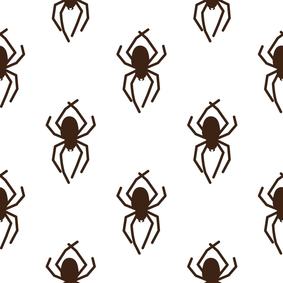 Spider vector seamless pattern on a white background. Insect pattern print on textiles, paper, wrapping paper theme