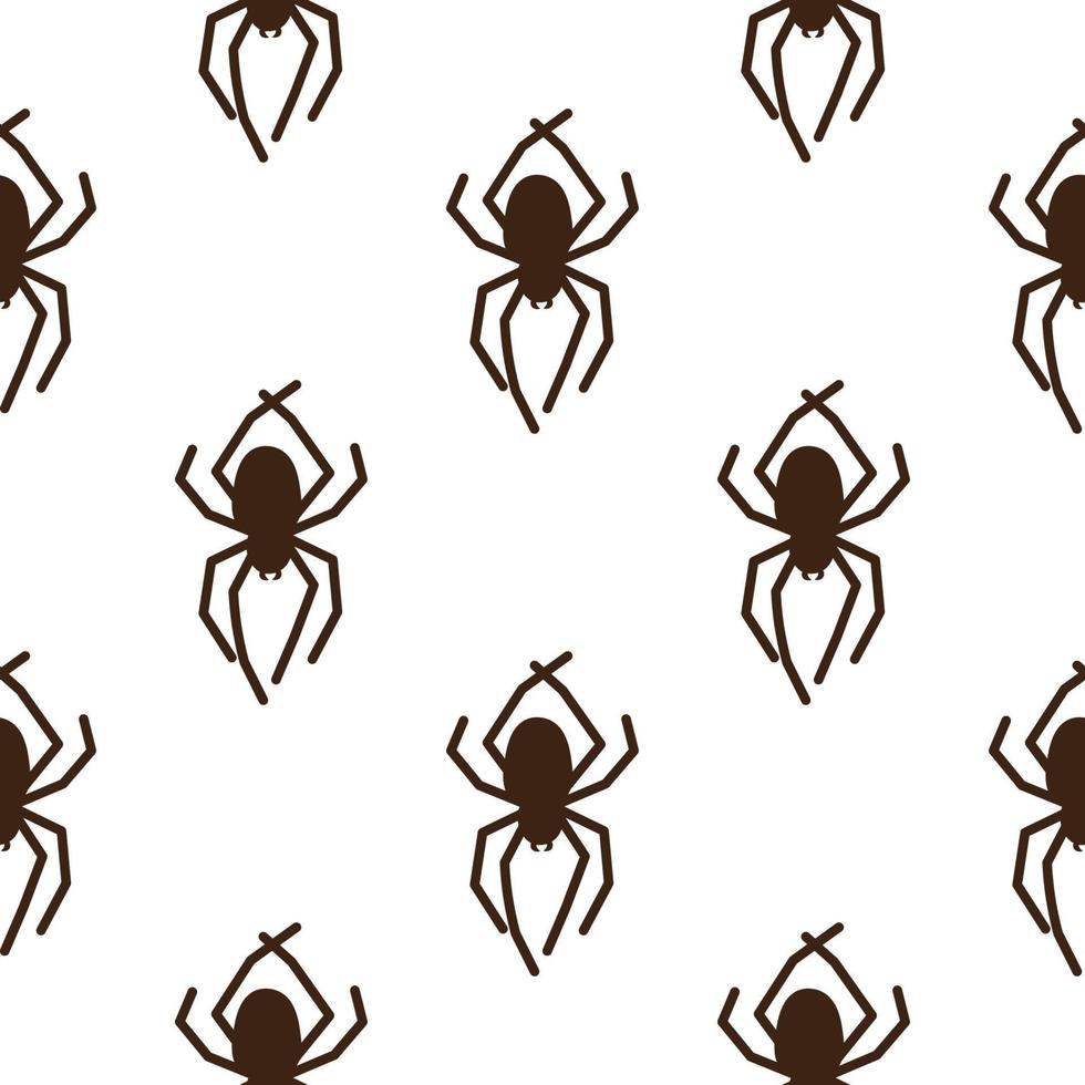 patrón transparente de vector de araña sobre un fondo blanco. estampado de insectos en textiles, papel, tema de papel de envolver