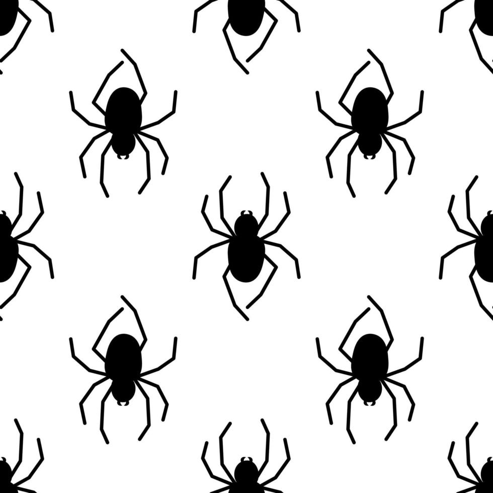 Spider vector seamless pattern on a white background. Insect pattern print on textiles, paper, wrapping paper theme