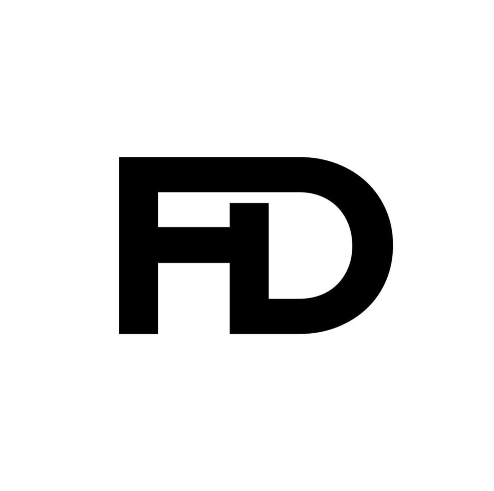 HD typography icon. FHD company monogram. vector