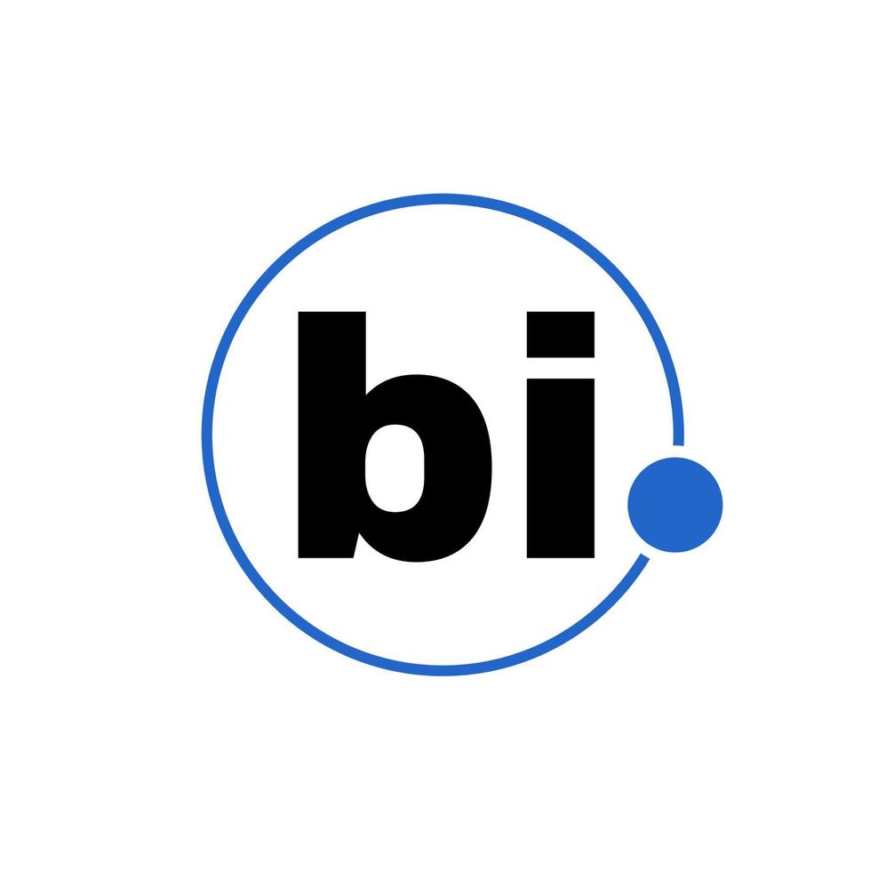 bi empresa nombre inicial letras icono. bi en azul redondo monograma. vector