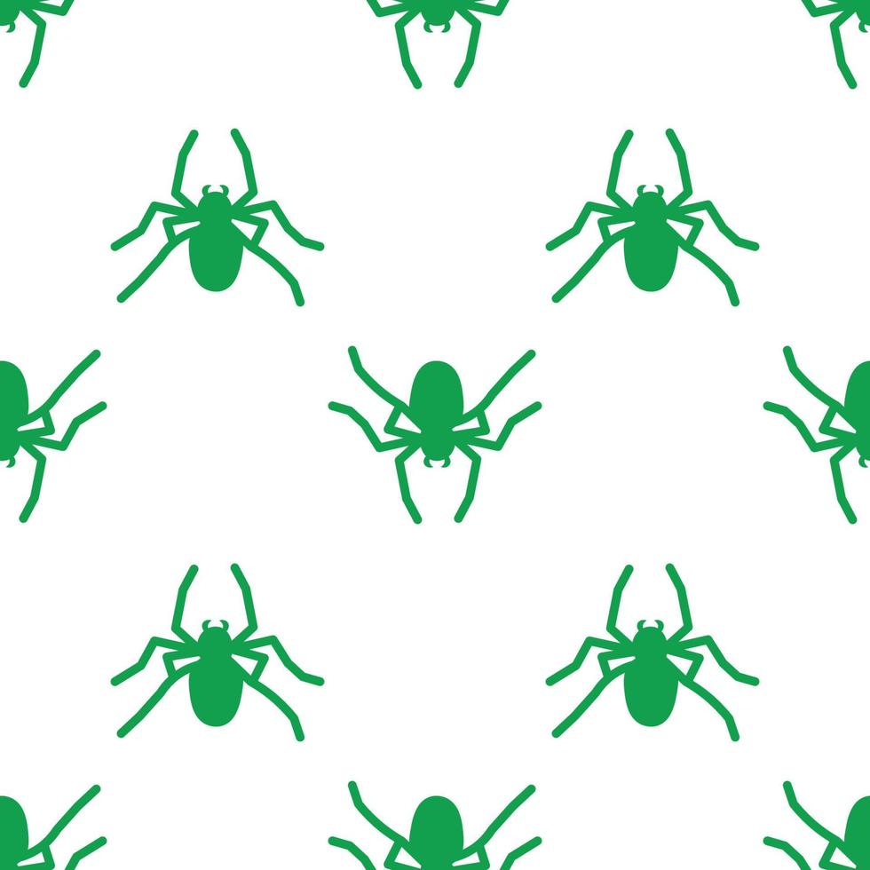 Spider vector seamless pattern on a white background. Insect pattern print on textiles, paper, wrapping paper theme
