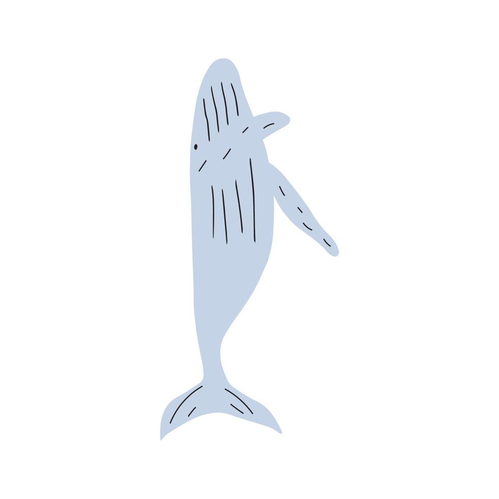 ballena, Oceano animal. vida marina en escandinavo estilo en un blanco antecedentes. genial para póster, tarjeta, vestir impresión. vector ilustración