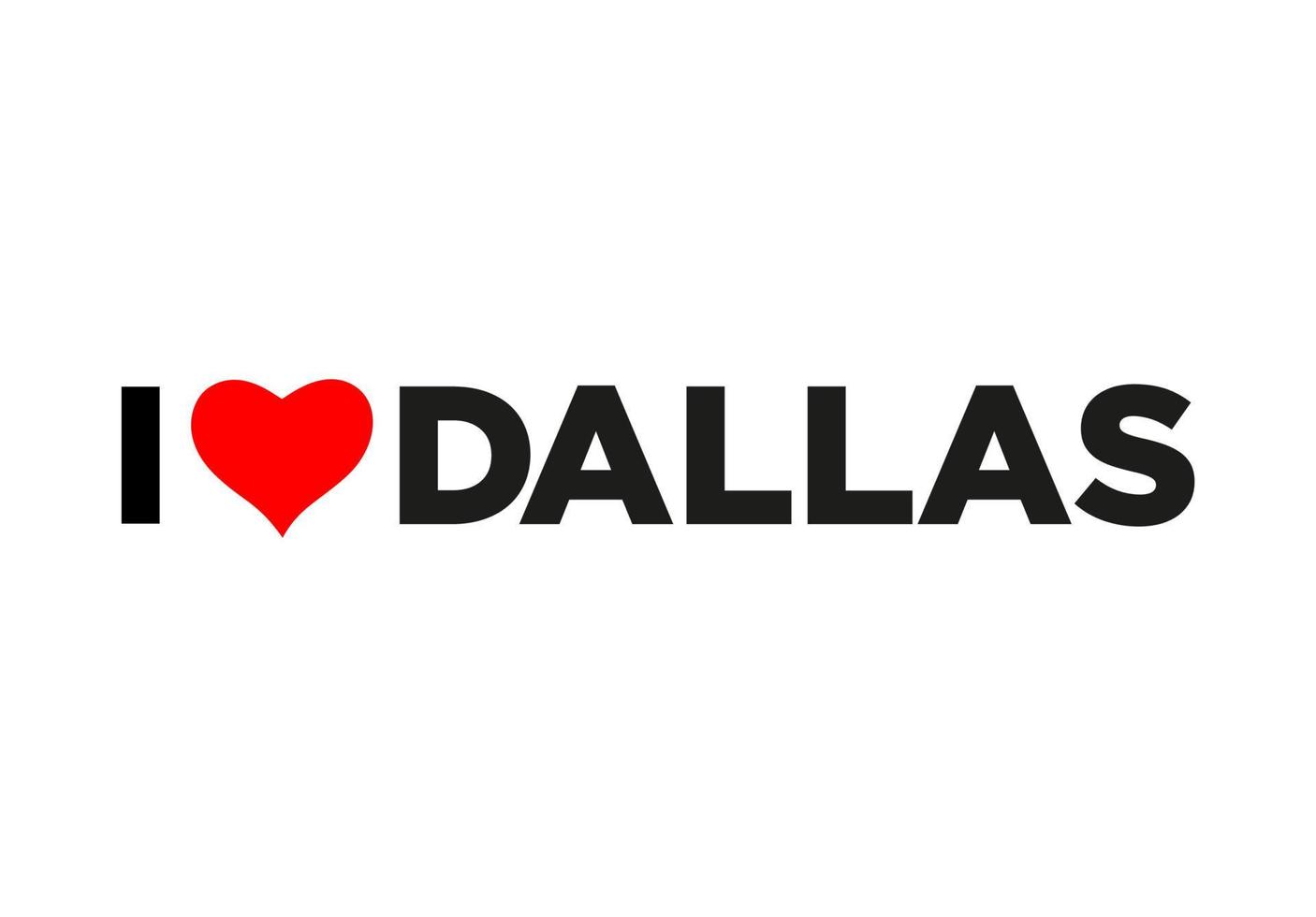 I Love Dallas typography with red heart. Love Dallas lettering. vector