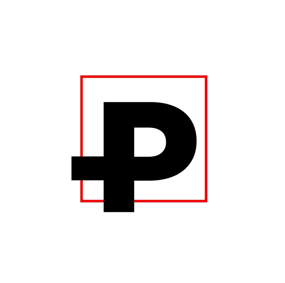 P brand name icon. P typography monogram. vector