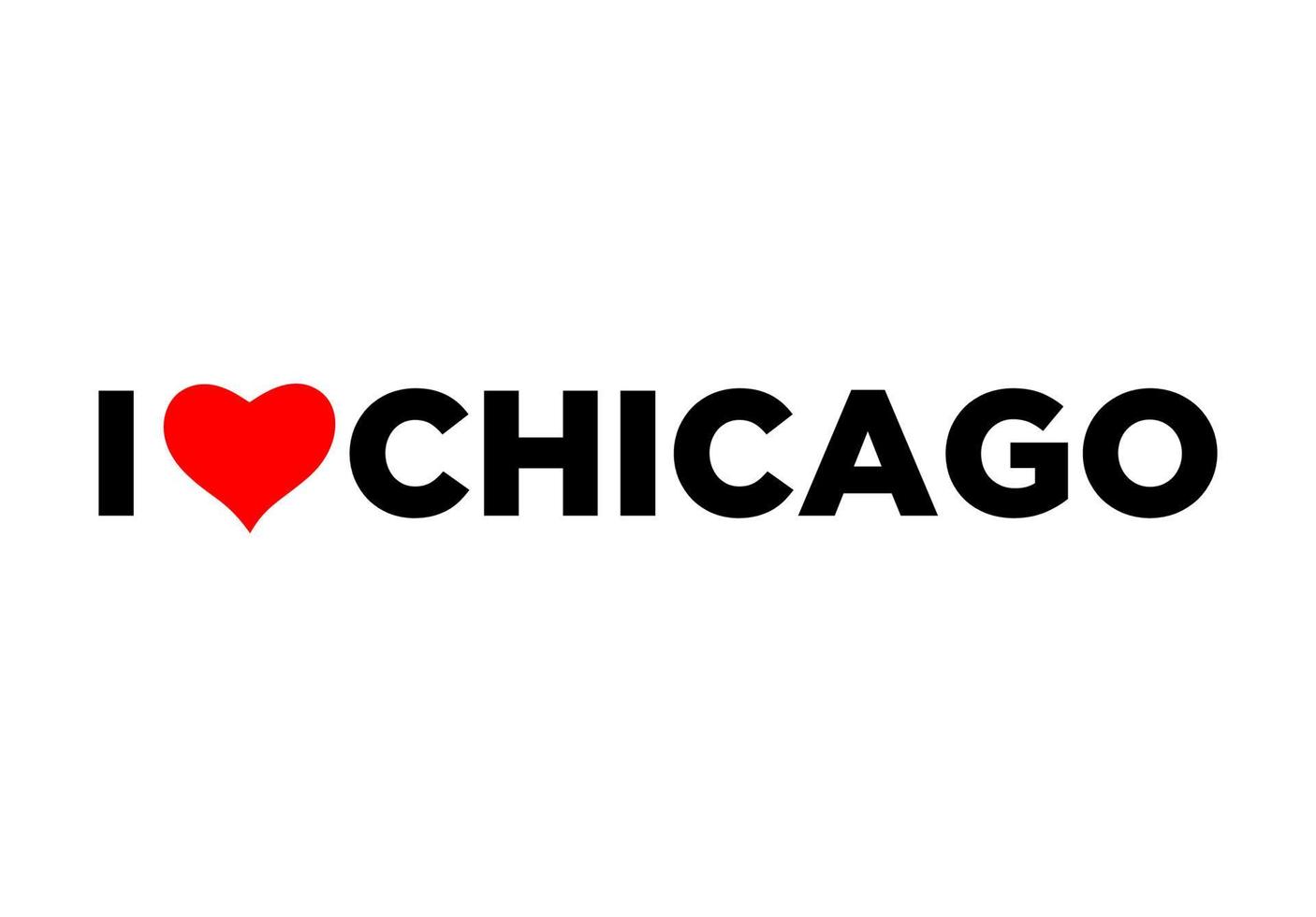 yo amor chicago tipografía con rojo corazón. amor chicago letras. vector