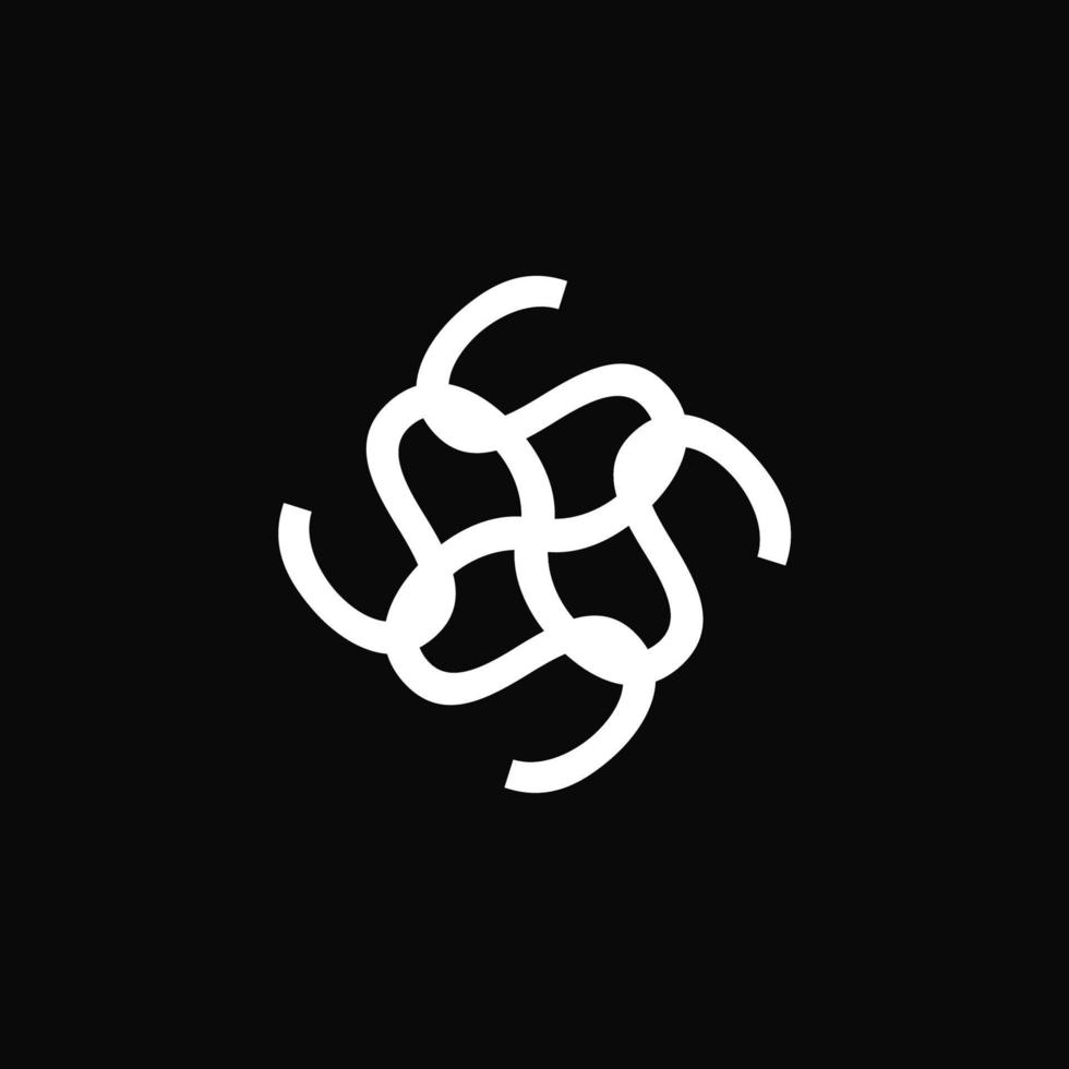 S company name round monogram. vector