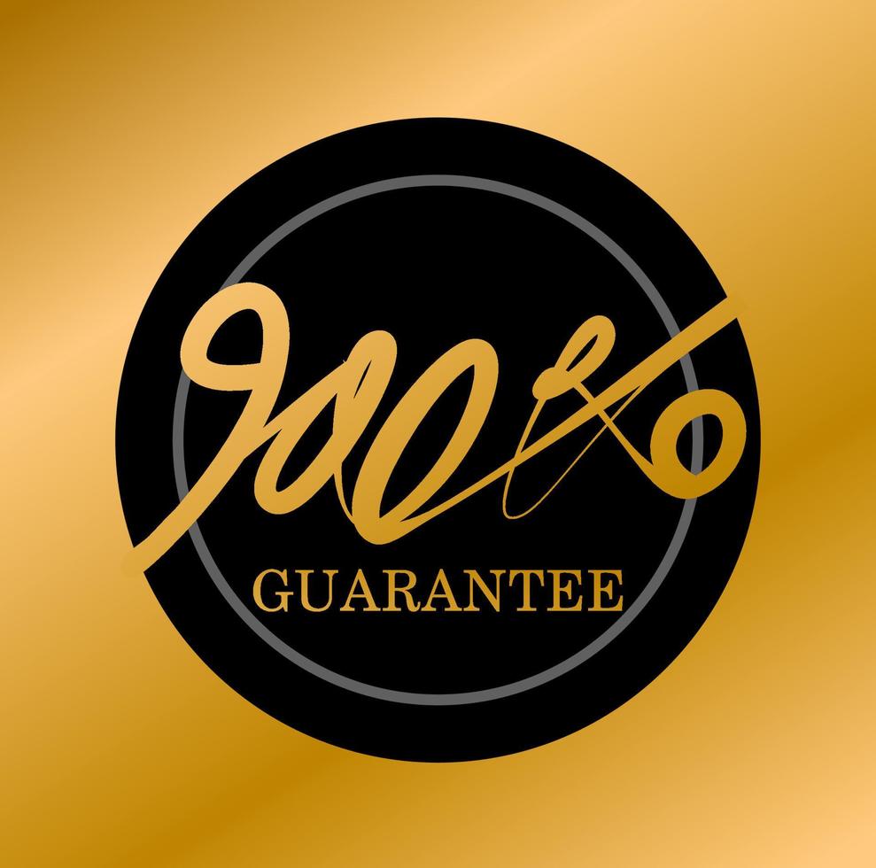 100 Guarantee golden vector calligraphy. 100 Guarantee calligraphy.