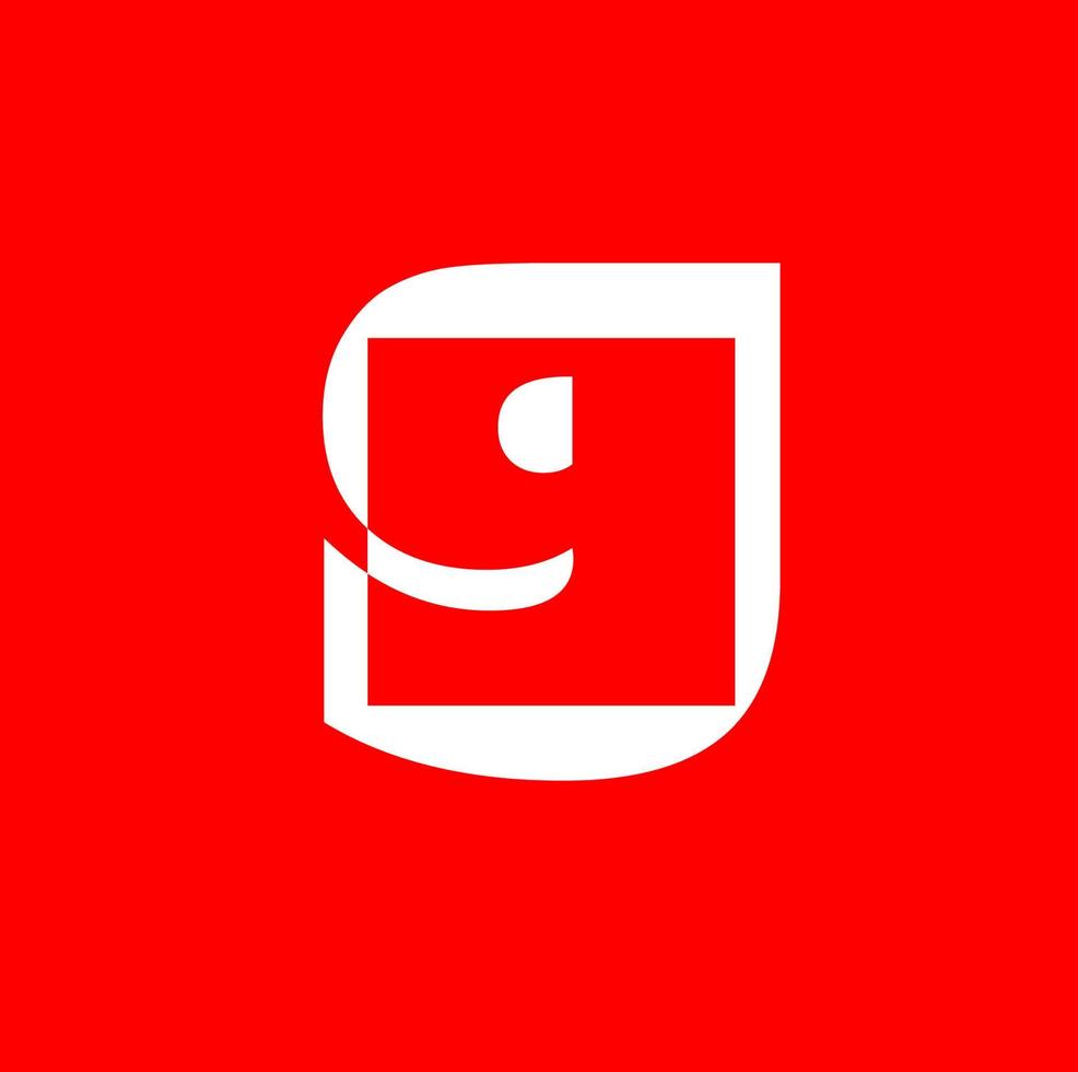 G brand name icon. Red small g Monogram. vector