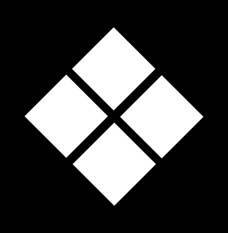 White four square on black background unit icon. vector