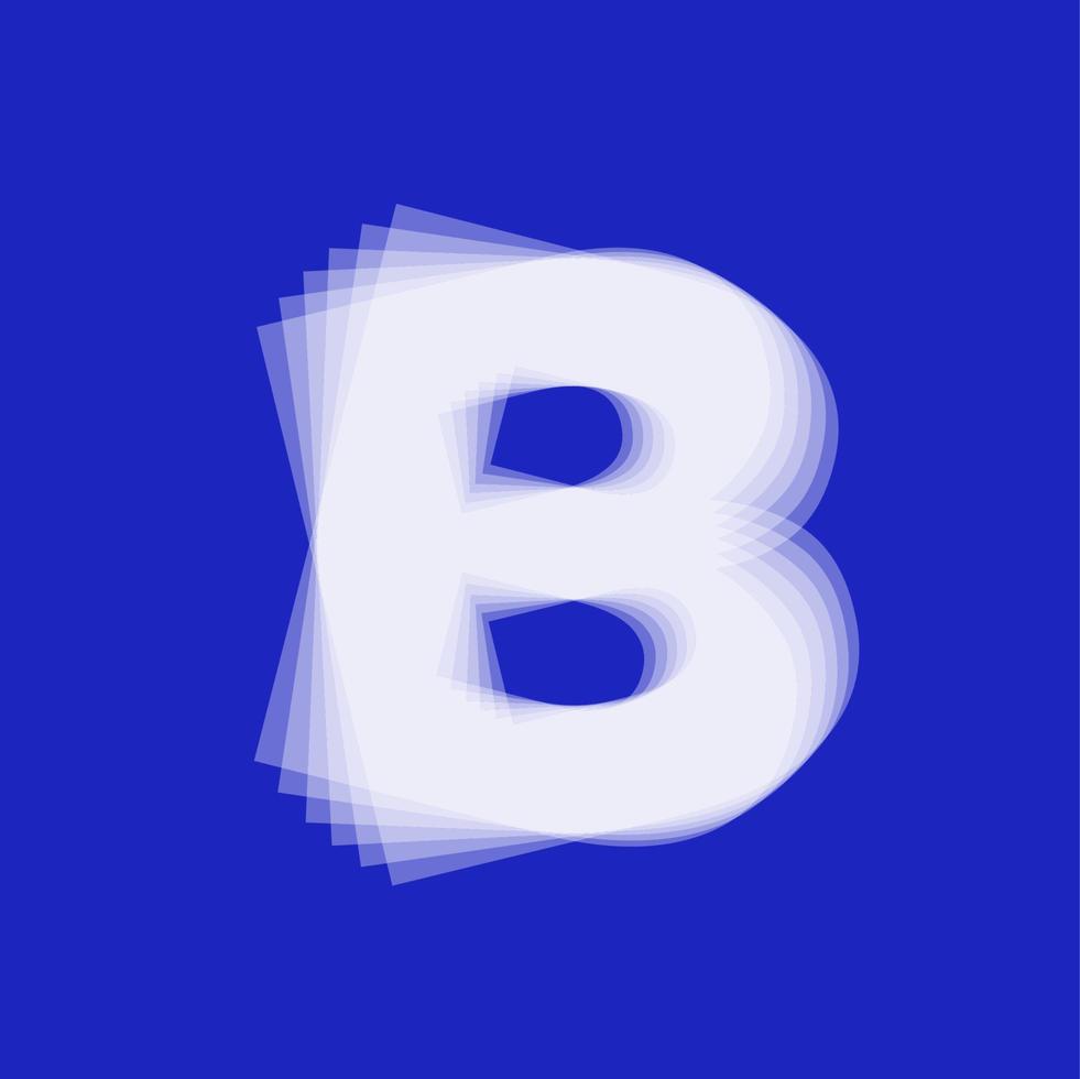 B company name initial letters monogram. blur B icon. vector