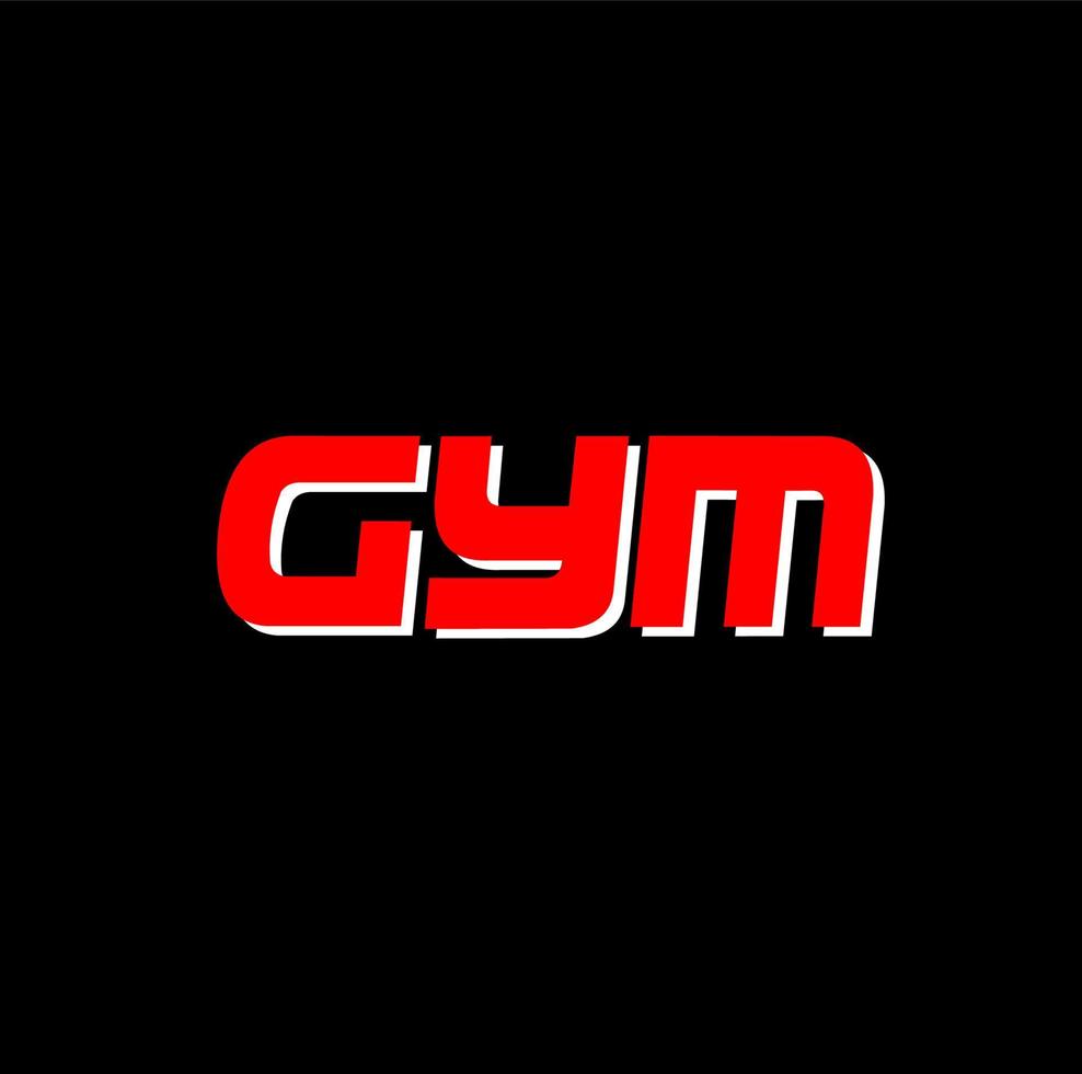 GYM icon in red color. GYM typography. vector