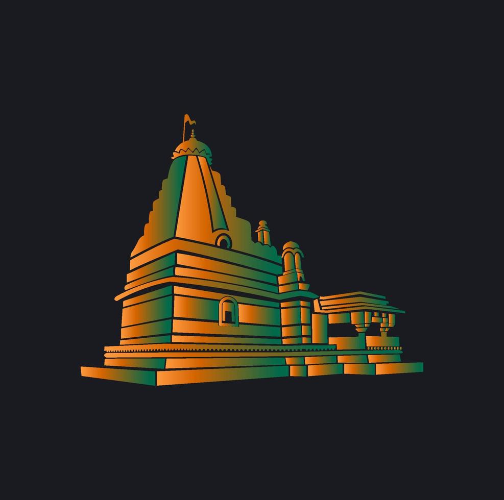 grishneshwar templo señor shiva templo icono. grishneshwar mandir símbolo. vector