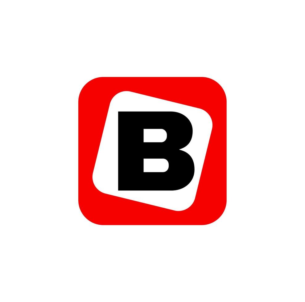 B company name initial letters icon. Red B company monogram. vector