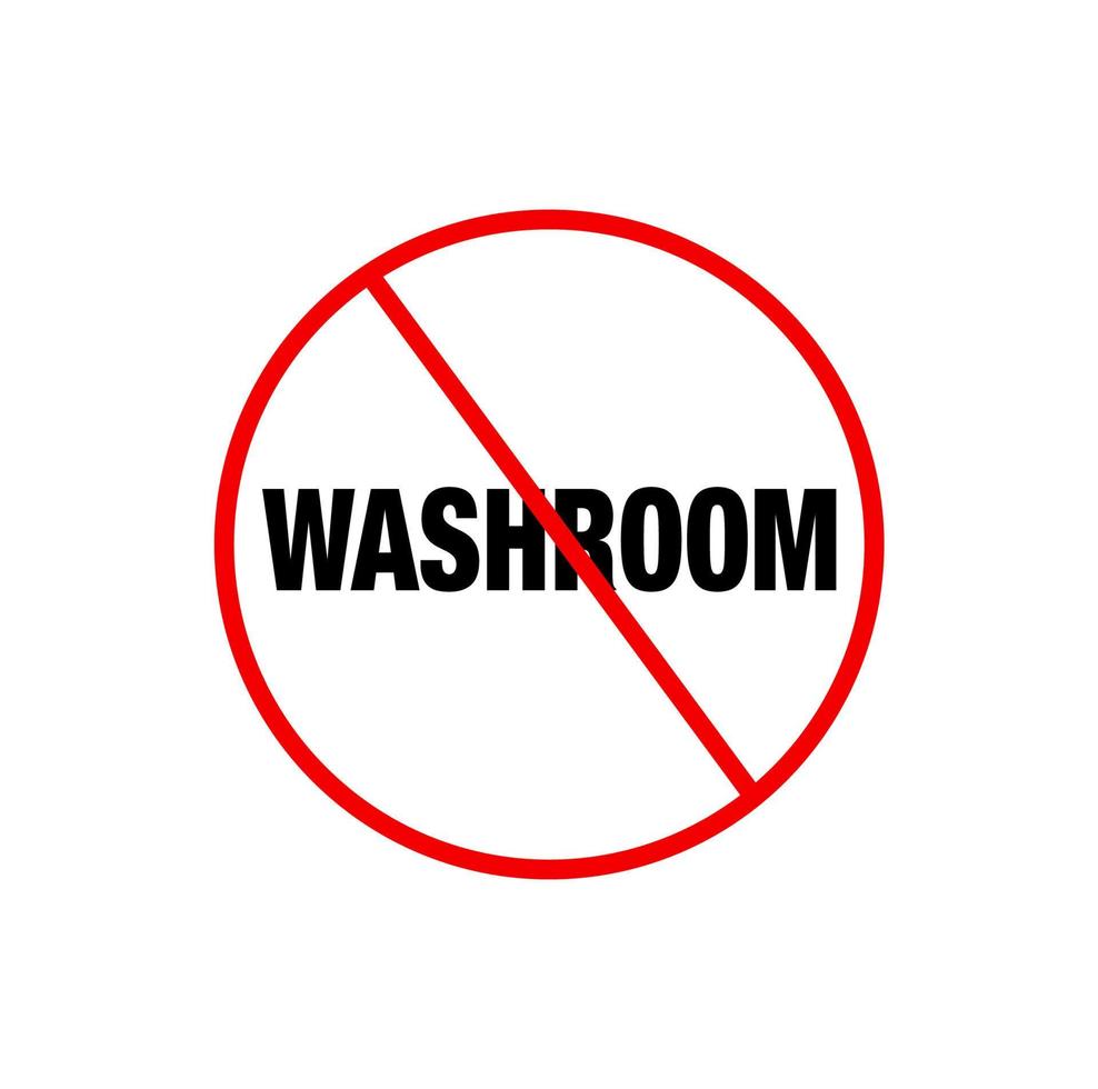 Banned washroom vector icon. no washroom icon.