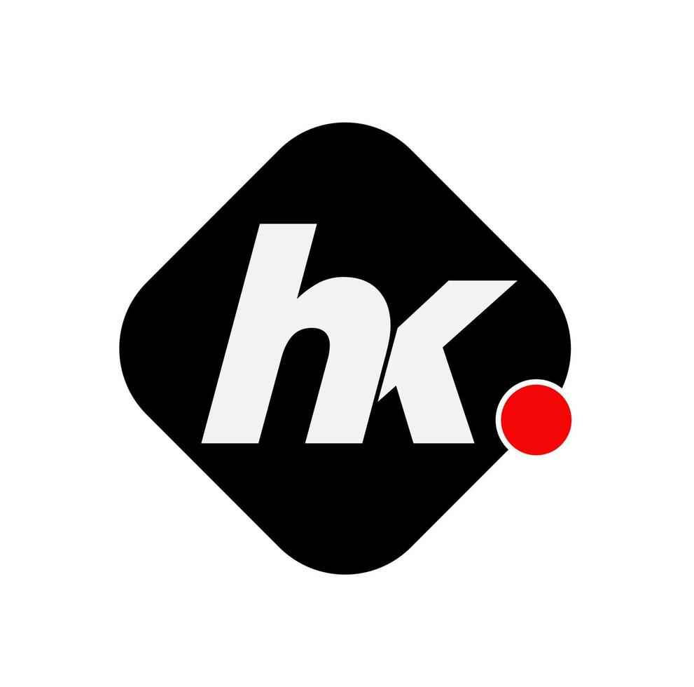 HK company name initial letters monogram. HK vector icon.