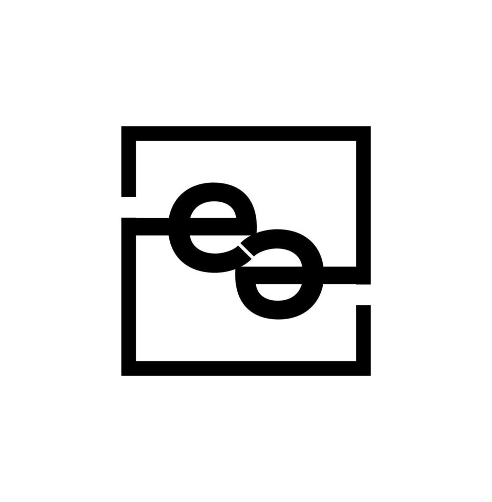EE company initial letters monogram. EE letters with a square. vector
