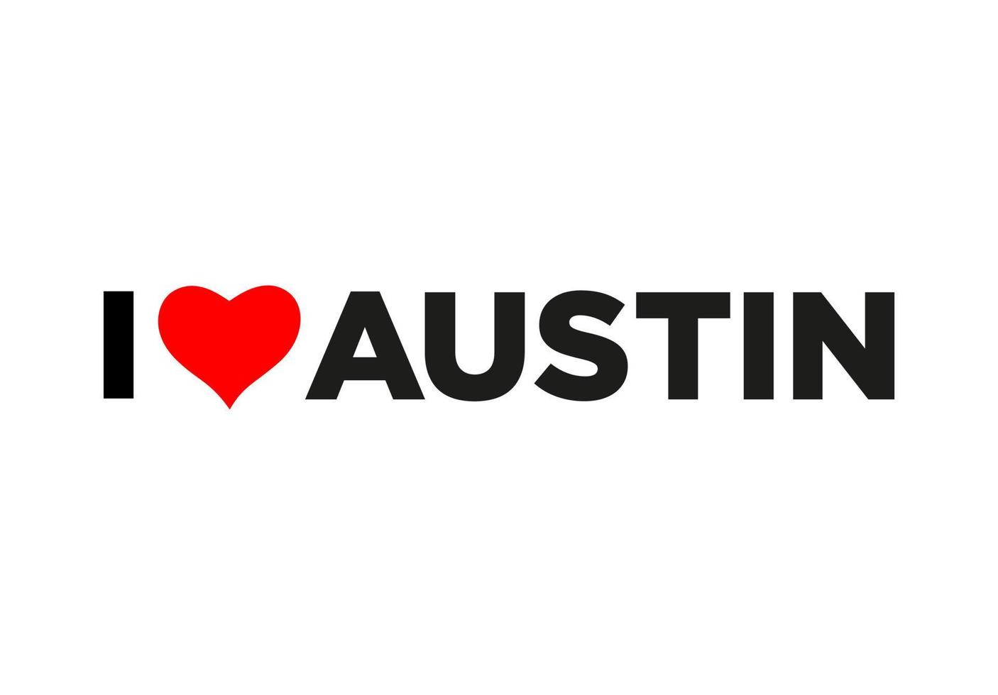 I Love Austin typography with red heart. Love Austin lettering. vector
