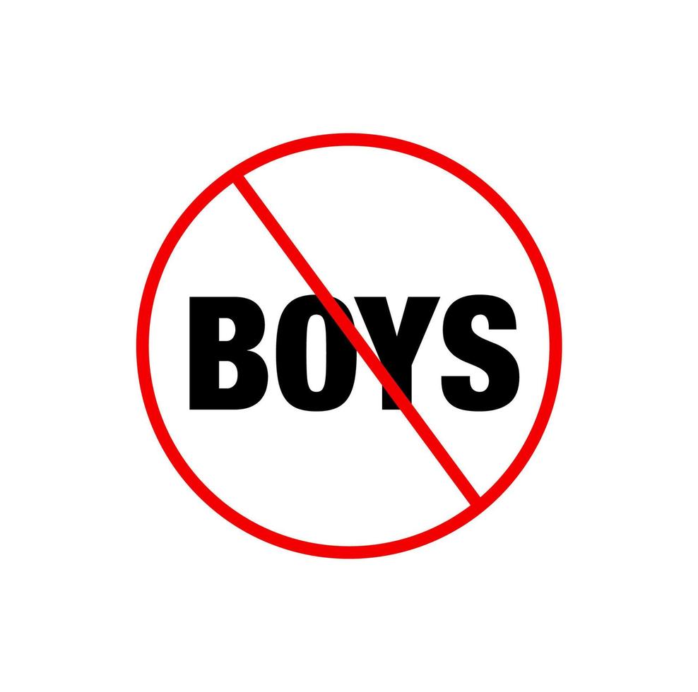 Boys banned here icon. Boy banned monogram. vector