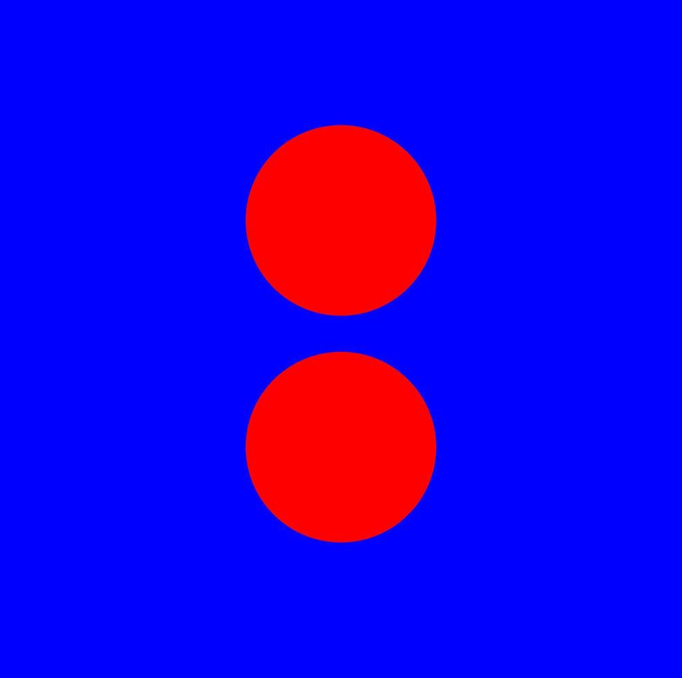 dos rojo vertical puntos en azul antecedentes. 2 rojo puntos vector