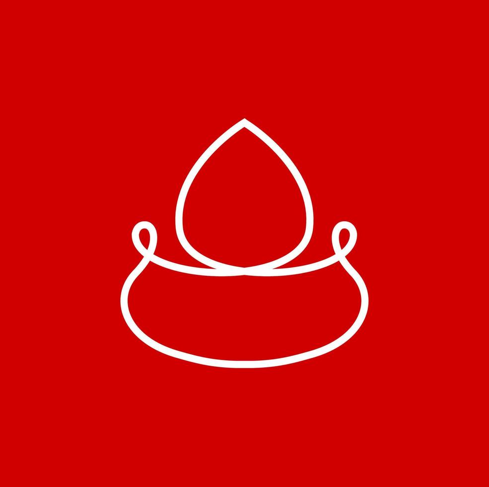 Diya vector icon on red background. Dipak icon.