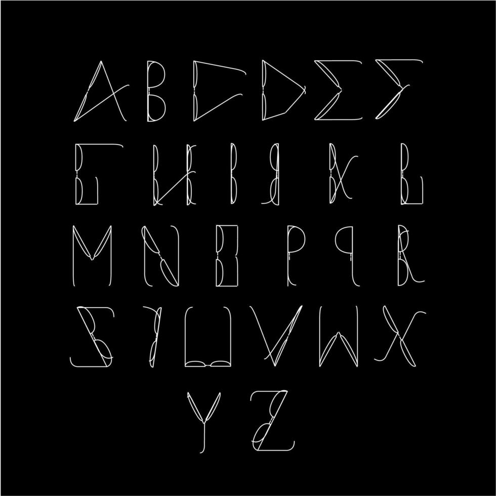 A to Z letters created with goggles shape. A to Z letters with spectacles shapes. vector