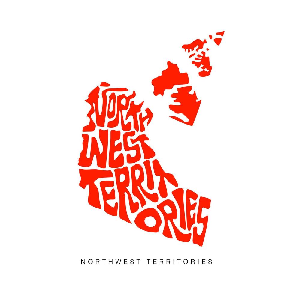 Northwest Territories map typography art. Northwest Territories map lettering. vector