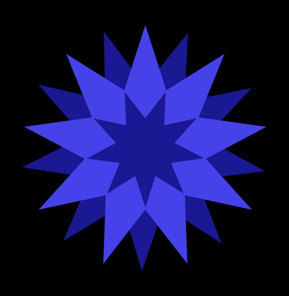 blue star vector icon. 3 blue star overlapped.