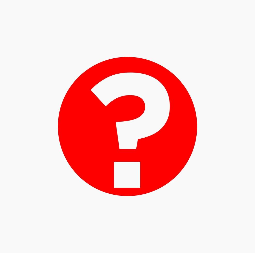 Red question mark icon. Red question symbol. vector