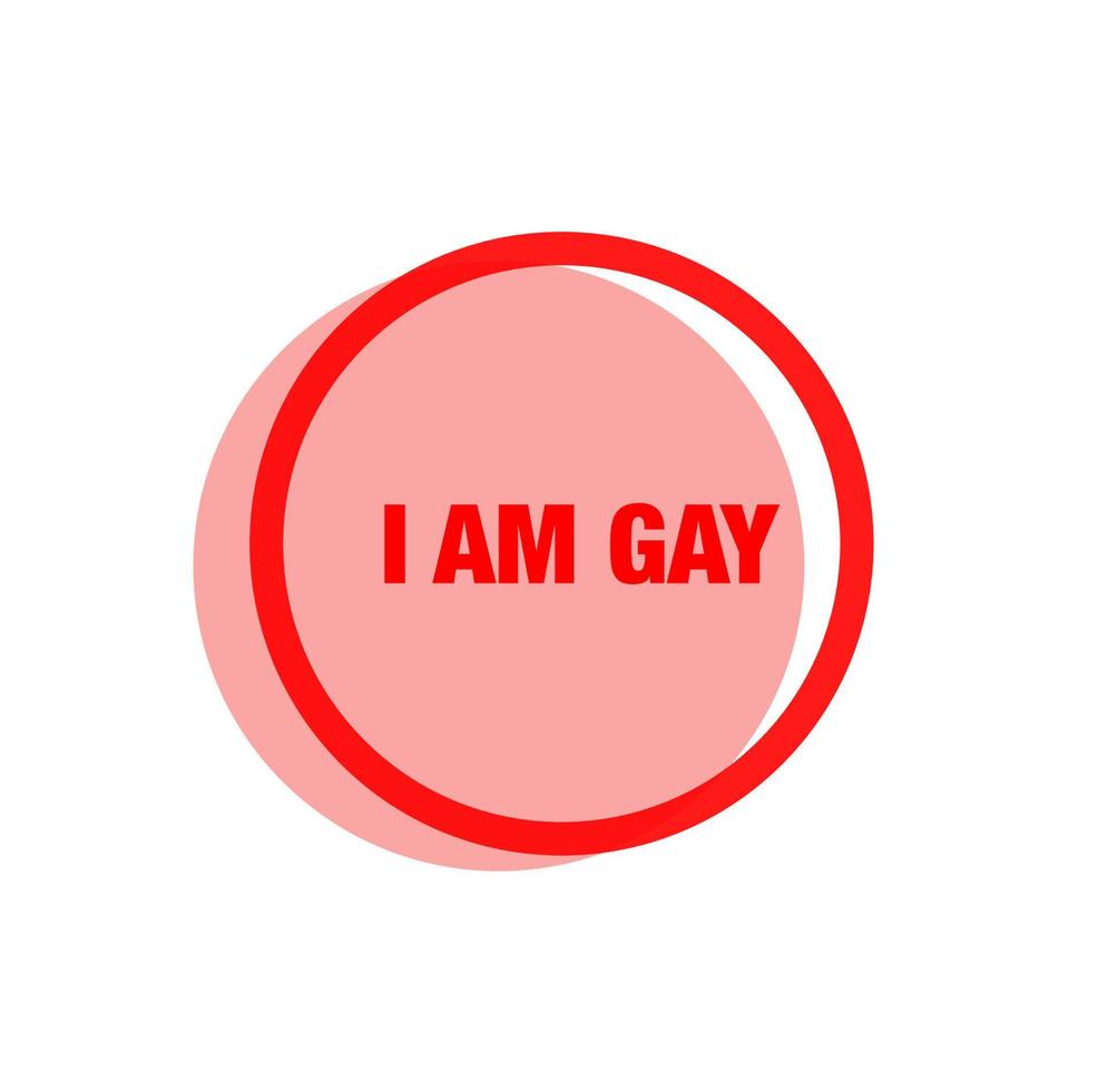 I am gay icon on white background.  gay button icon. vector