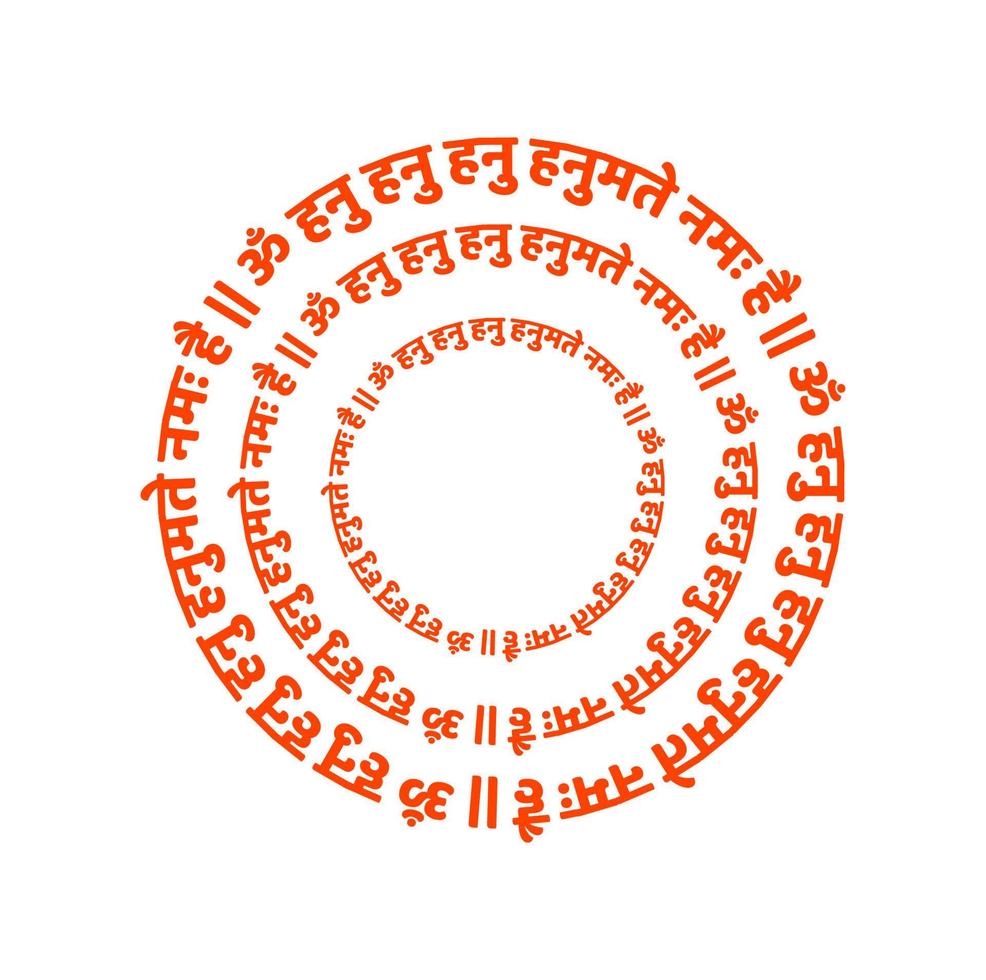 señor Hanuman alabanza mantra en Sanskrit. Hanuman mantra. vector