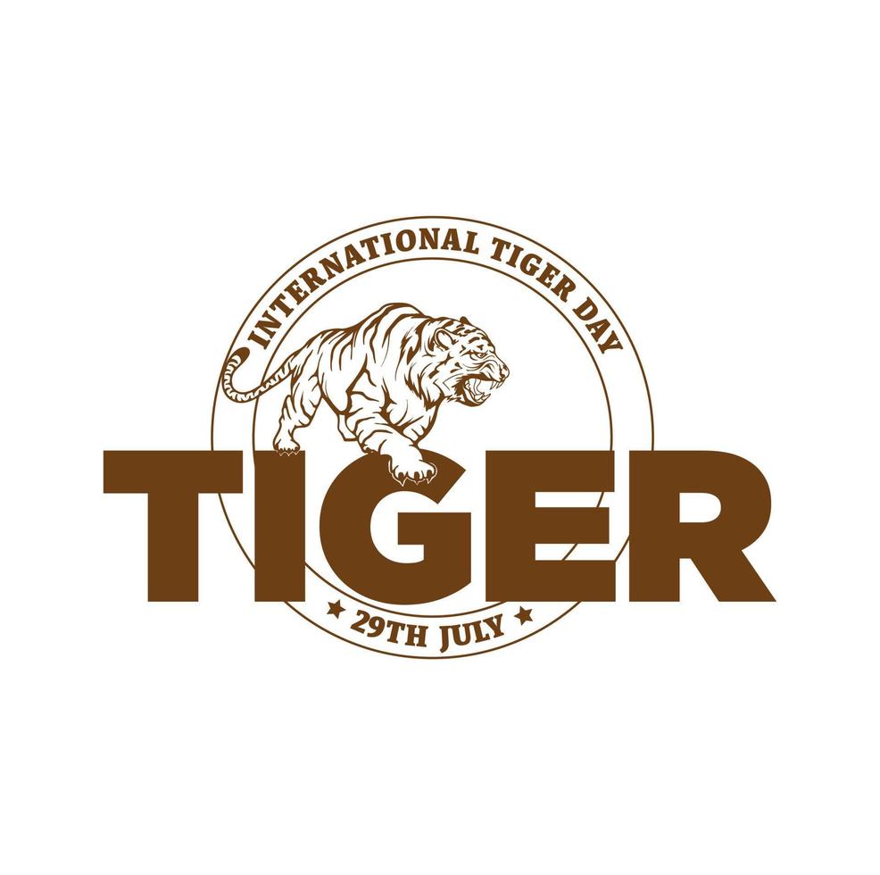 International tiger day. 29th july. International tiger day post. vector