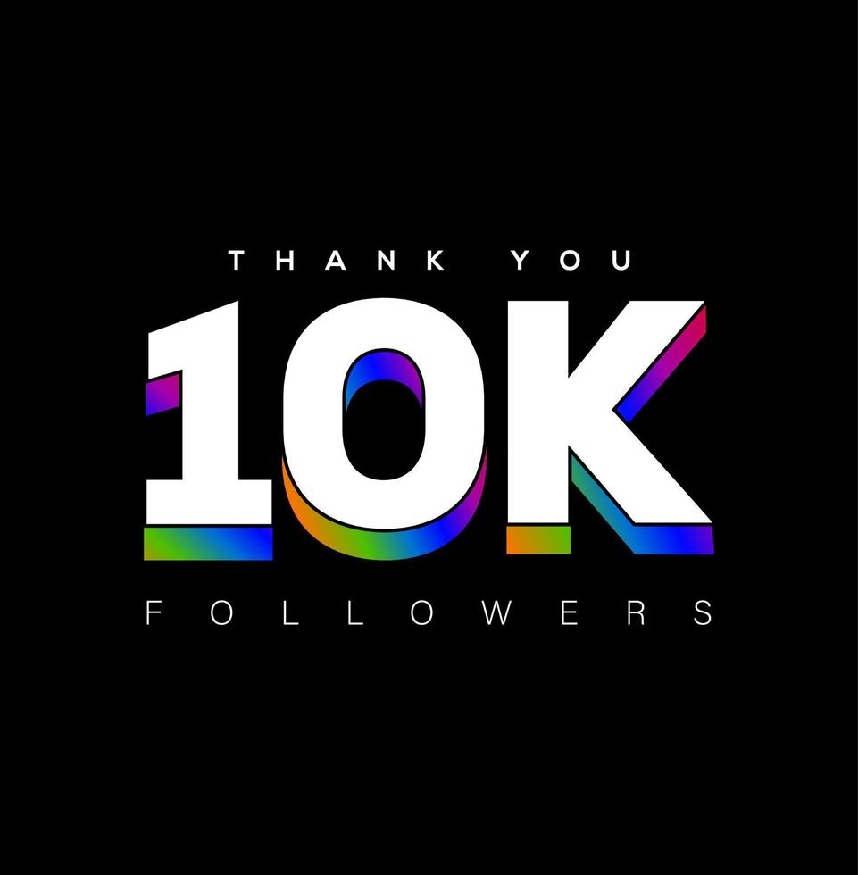 Thank you 10K Followers, Social media post. vector