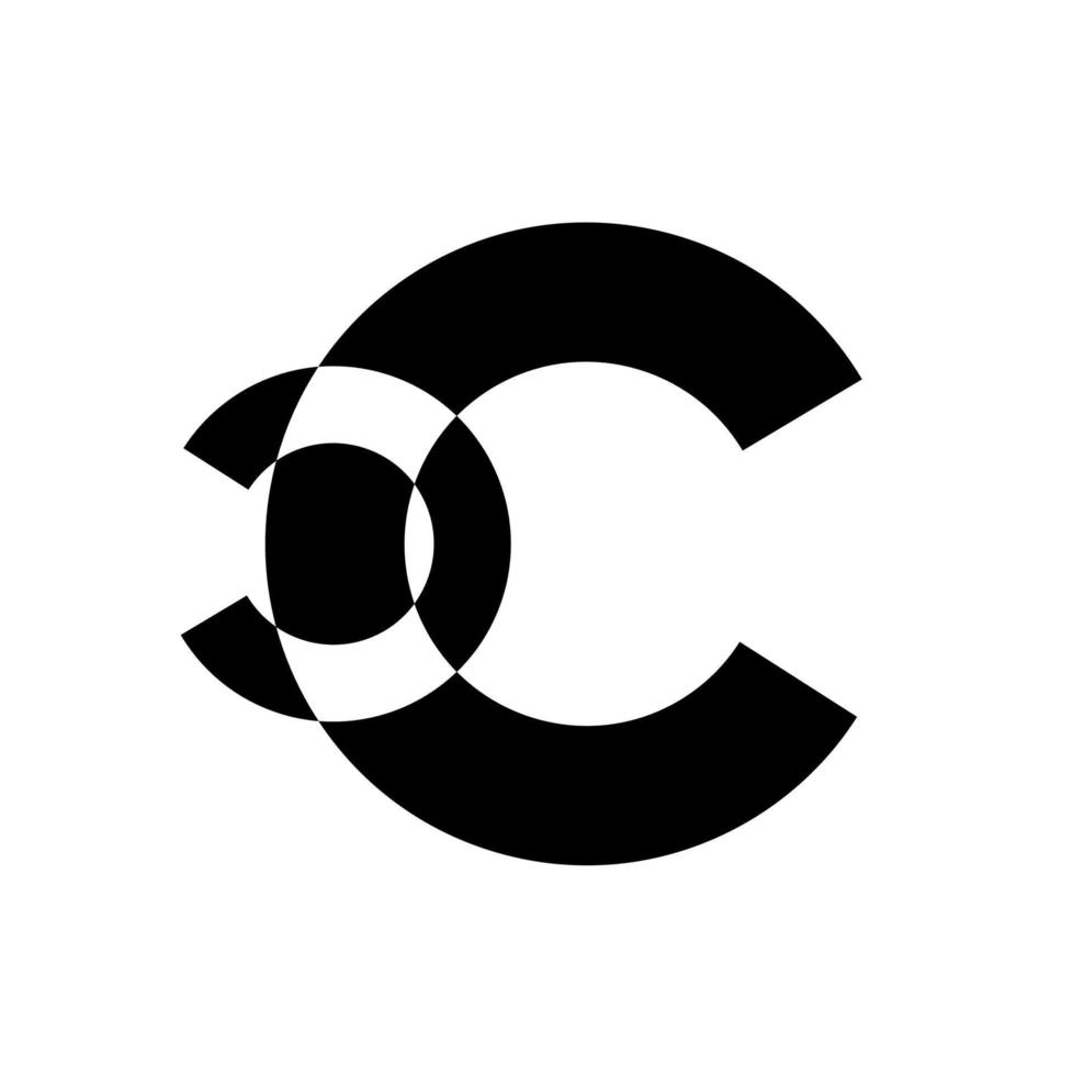 'CC' Company name initial letters monogram. CC lettering. vector