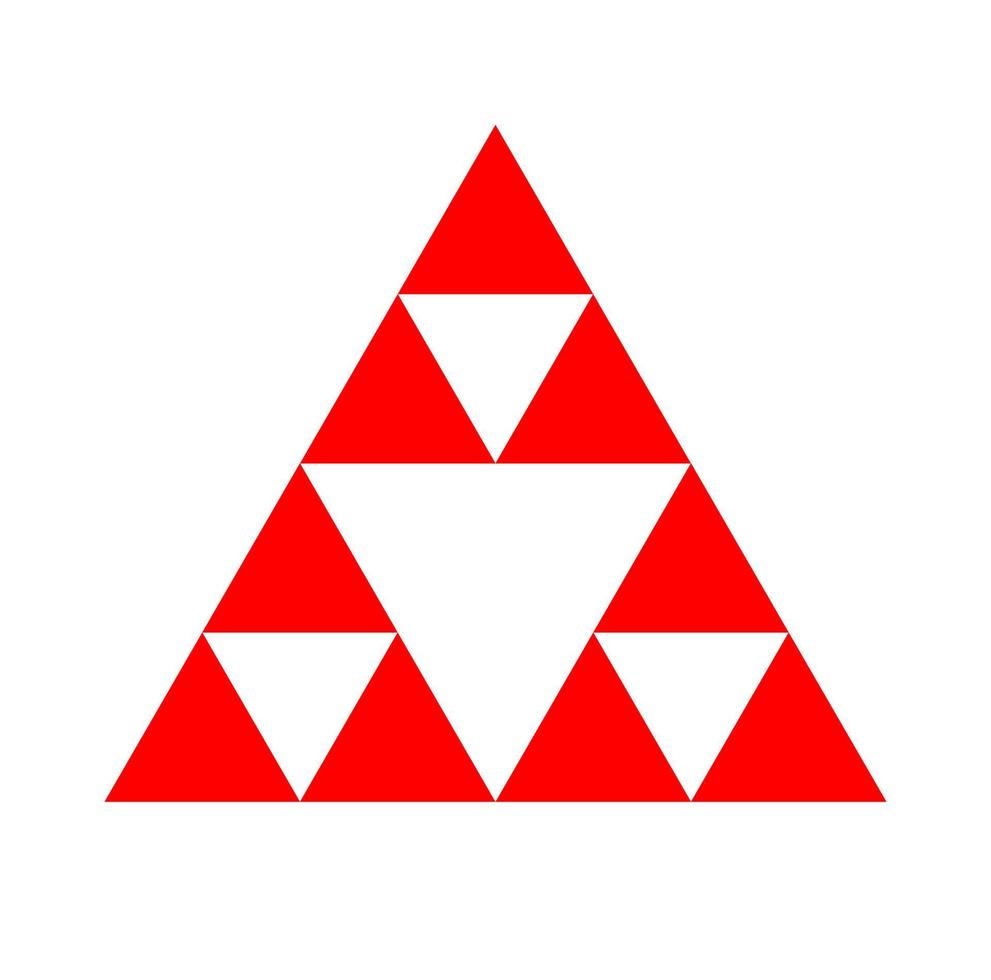 9 red Triangles align with like home. vector