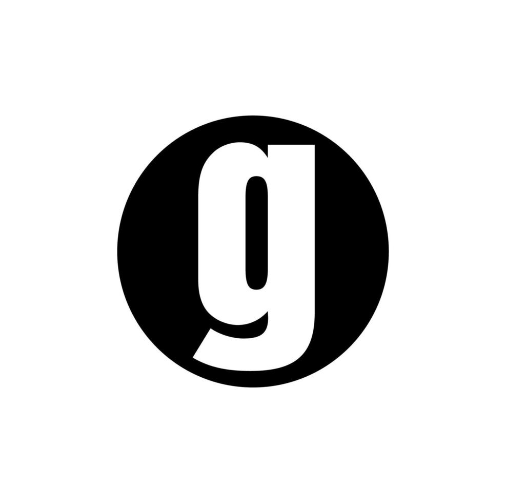G company name initial letter icon. G on black round monogram. vector