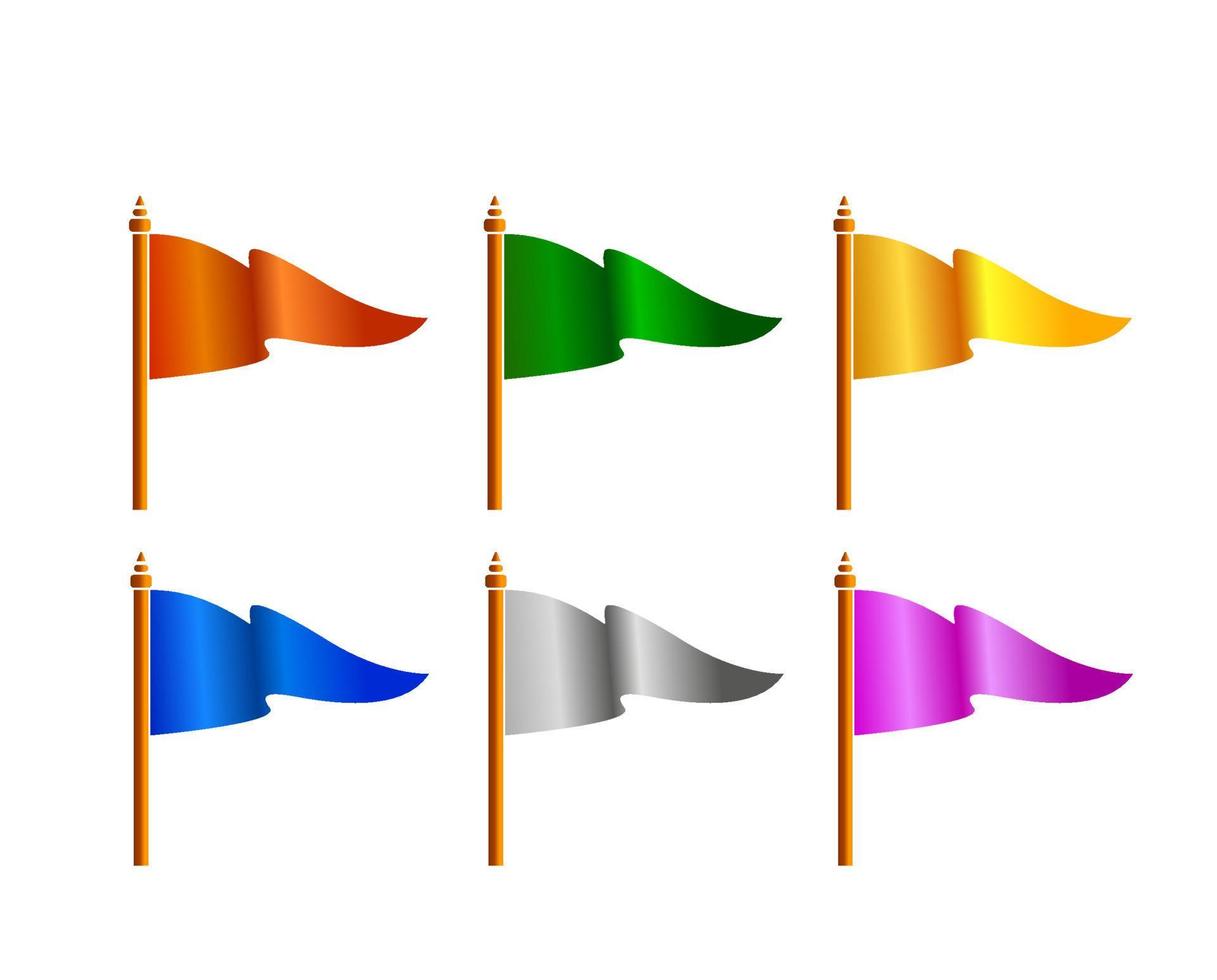 seis banderas con seis colores vector icono. seis banderas icono.