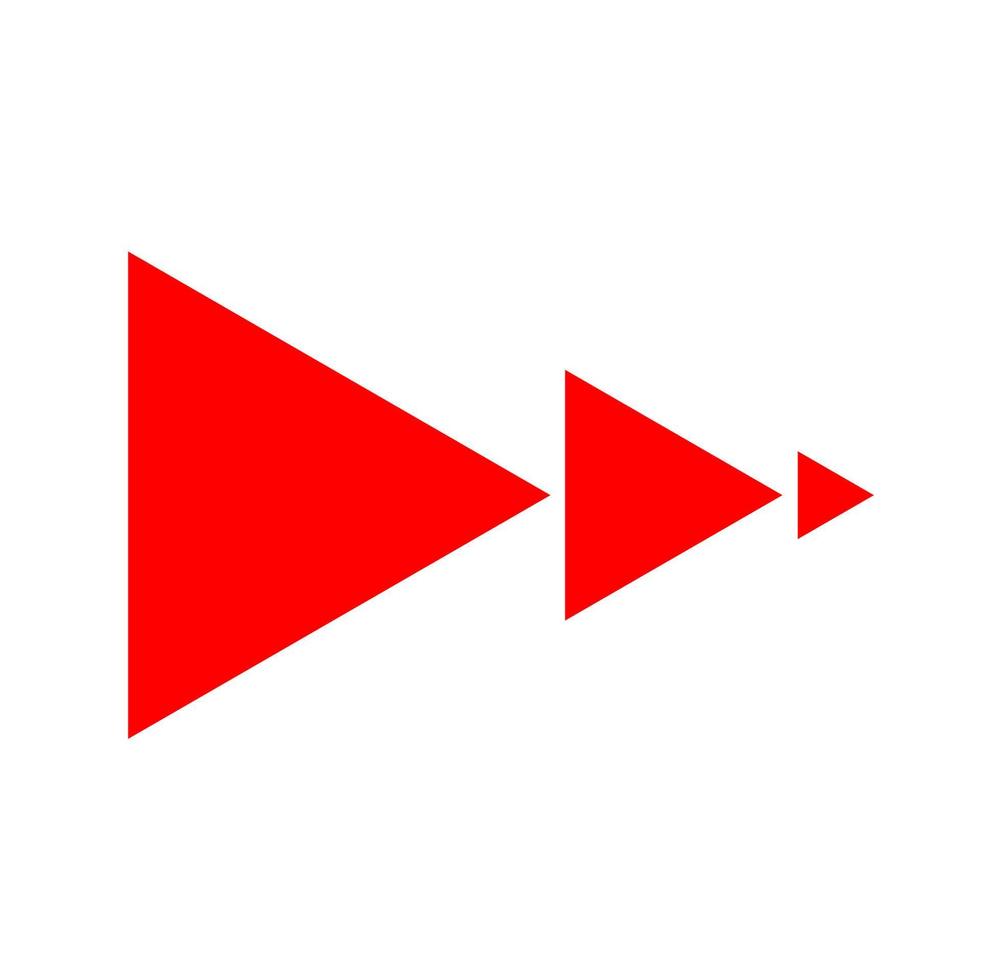 3 Play buttons in vector. Red triangle icons. vector