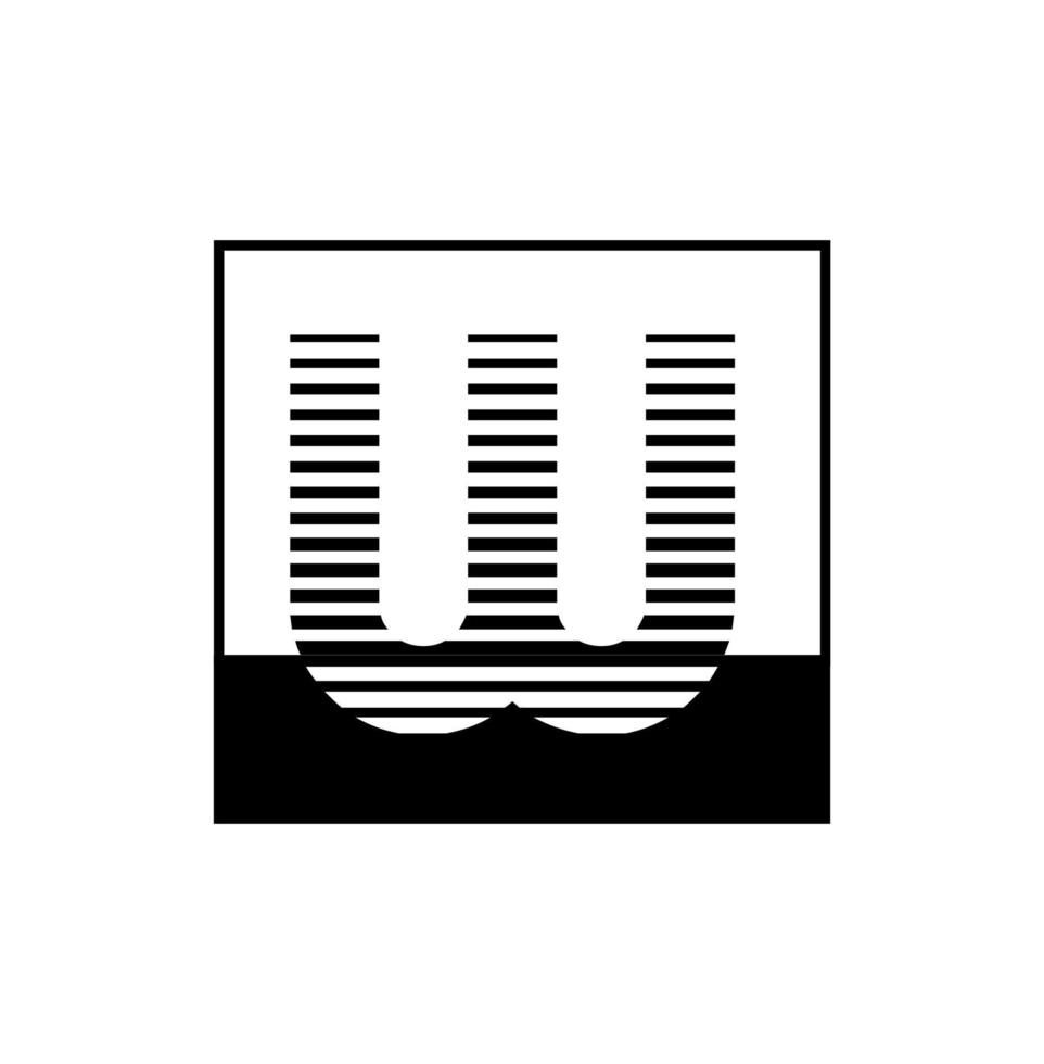 W company name initial letters monogram. W with black lines. vector