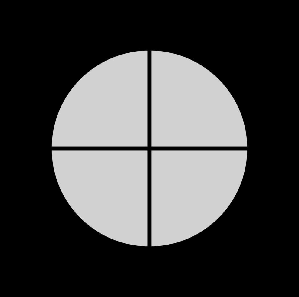 4 parts of a solid circle. four parts of circle icon. vector