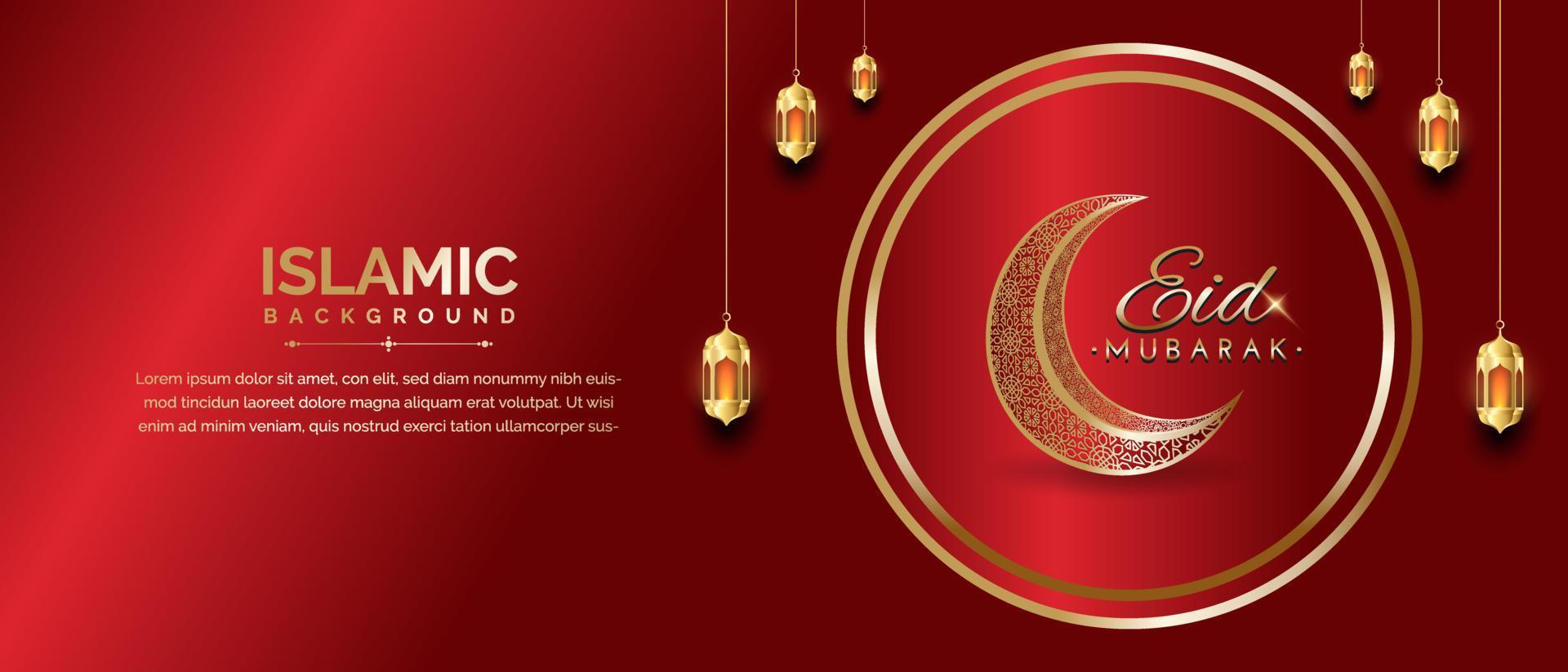 luxury Islamic greeting card with Arabic calligraphy and lanterns. Illustration of Ramadan Kareem vector