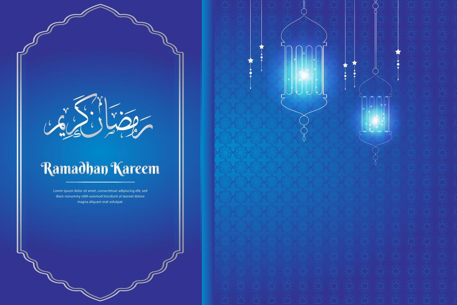 Luxury  background with arabesque Arabic Islamic pattern lantern vector