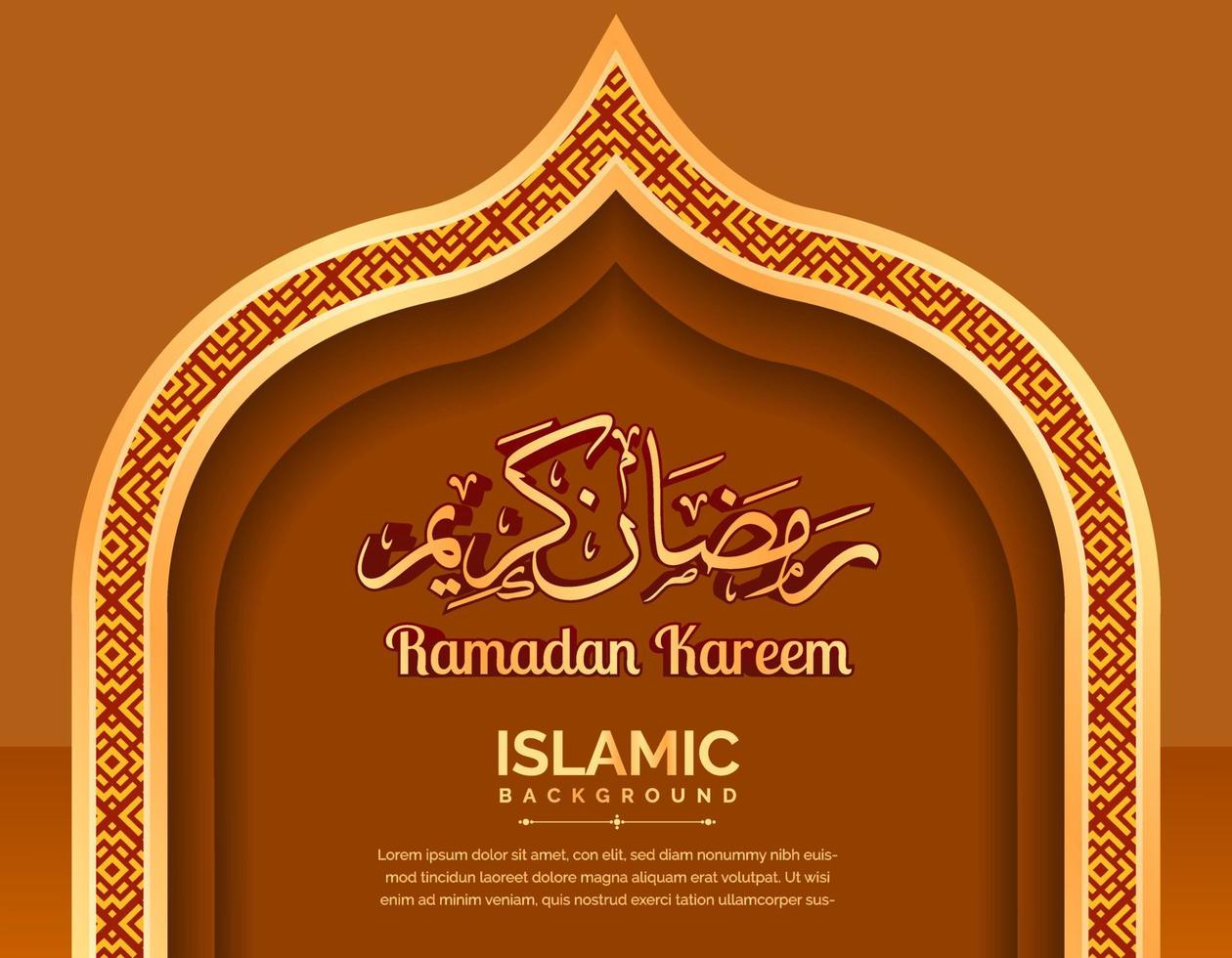 Ramadán kareem elegante bandera y antecedentes modelo vector