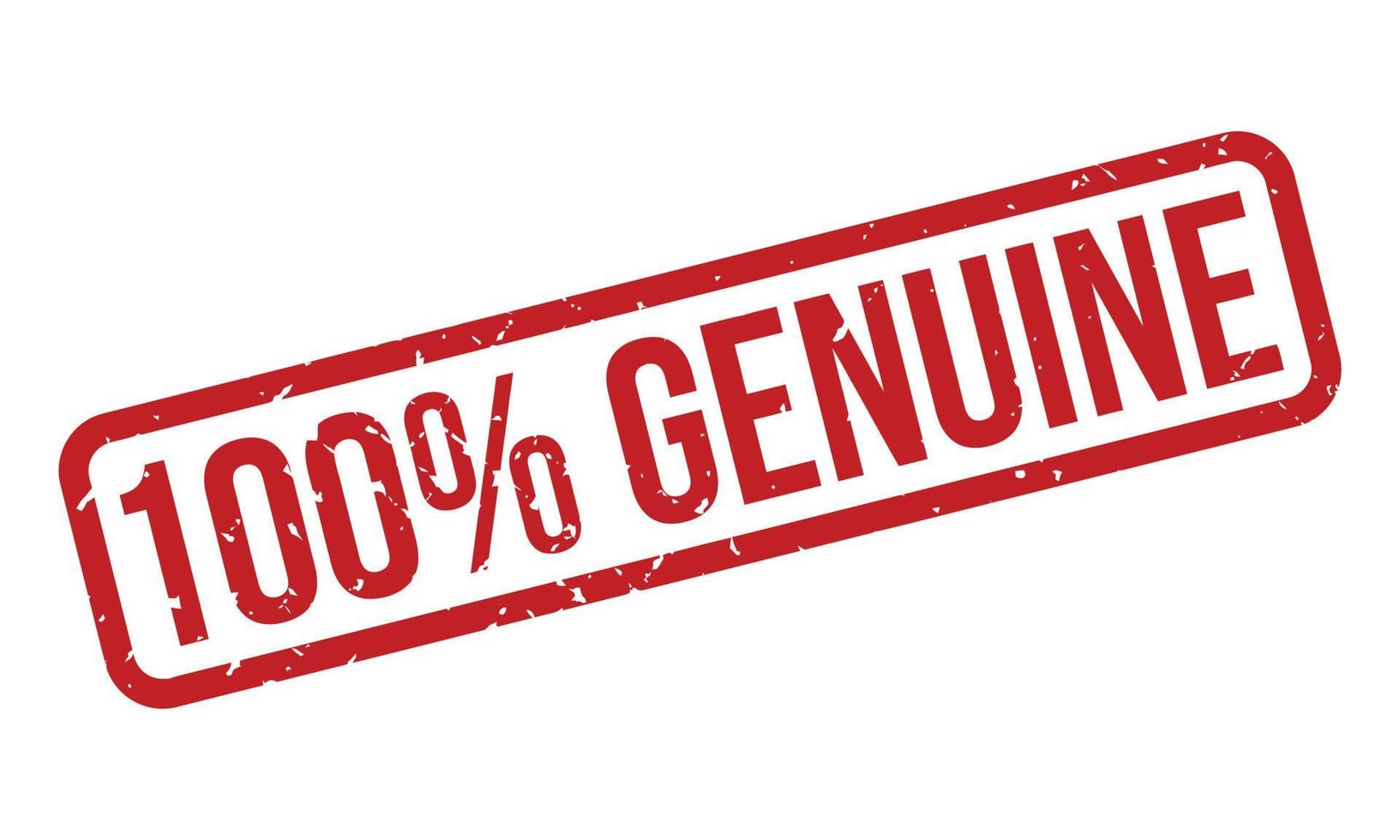100 Percent Rubber Stamp. Red 100 Percent Genuine Rubber Grunge Stamp Seal Vector Illustration