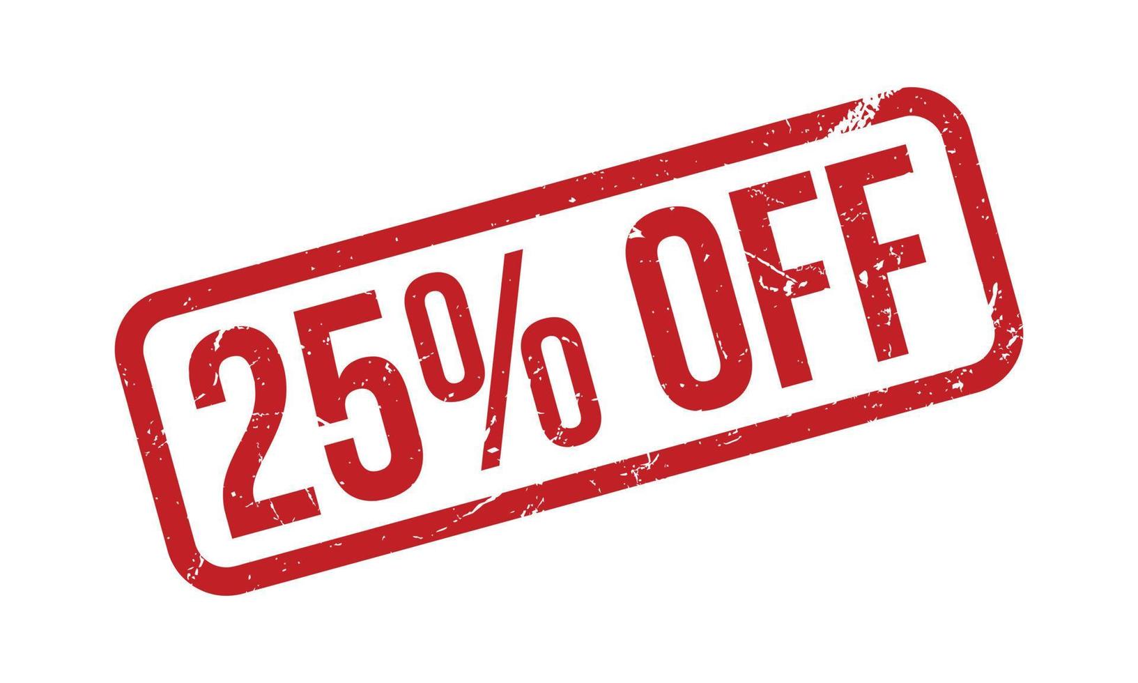 25 Percent Off Rubber Stamp. Red 25 Percent Off Rubber Grunge Stamp Seal Vector Illustration
